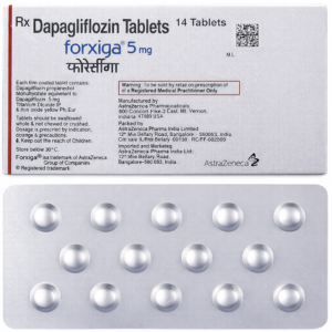 Dapagliflozin tablets and packaging close-up