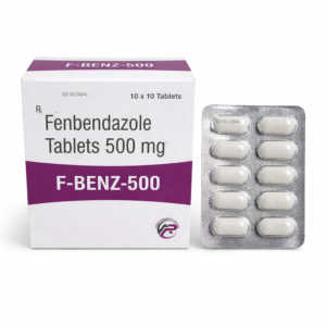 Fenbendazole tablets and packaging close-up