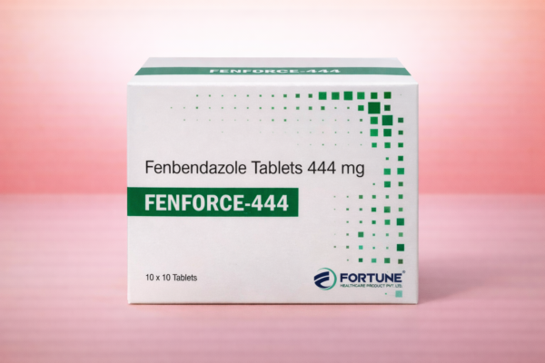 Fenbendazole tablets on pastel background