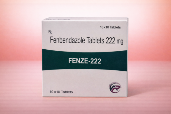 Fenbendazole tablets with soft gradient backdrop